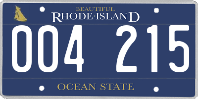 RI license plate 004215