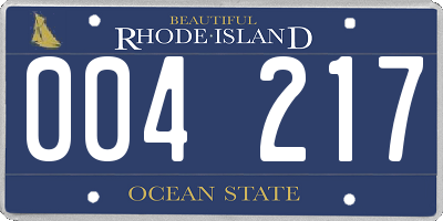 RI license plate 004217