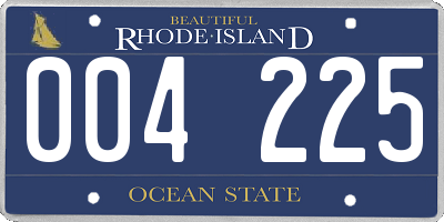 RI license plate 004225