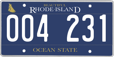 RI license plate 004231