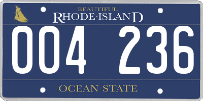 RI license plate 004236