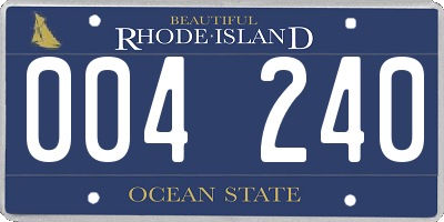 RI license plate 004240