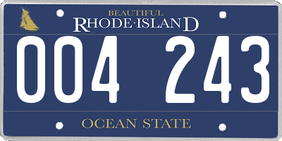 RI license plate 004243