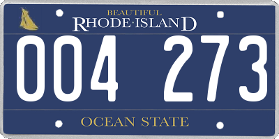 RI license plate 004273