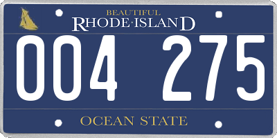 RI license plate 004275