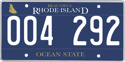 RI license plate 004292