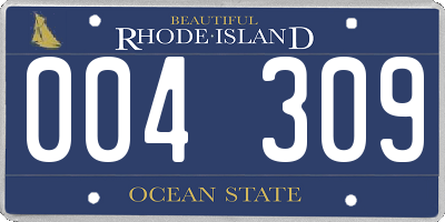 RI license plate 004309