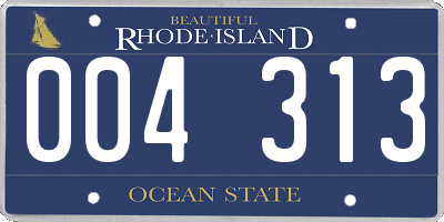 RI license plate 004313