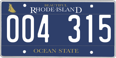 RI license plate 004315