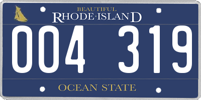 RI license plate 004319