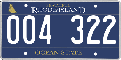 RI license plate 004322