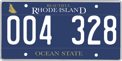 RI license plate 004328