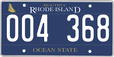 RI license plate 004368