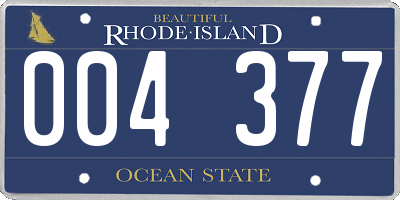 RI license plate 004377