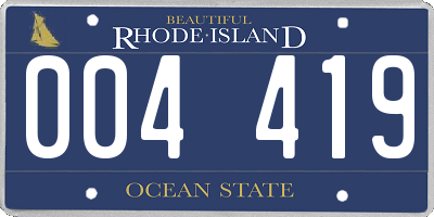 RI license plate 004419