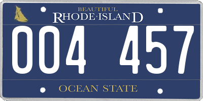 RI license plate 004457