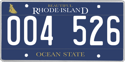 RI license plate 004526