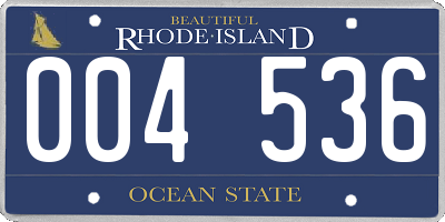 RI license plate 004536