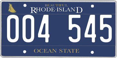 RI license plate 004545
