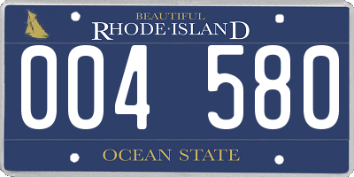 RI license plate 004580