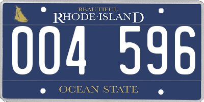 RI license plate 004596