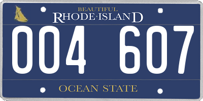 RI license plate 004607