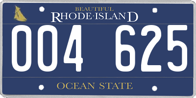 RI license plate 004625