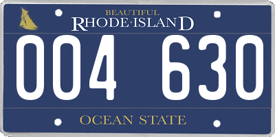 RI license plate 004630