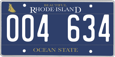 RI license plate 004634