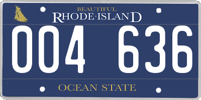 RI license plate 004636