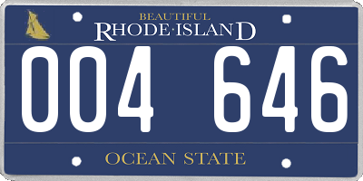 RI license plate 004646