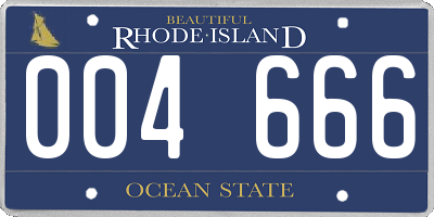 RI license plate 004666
