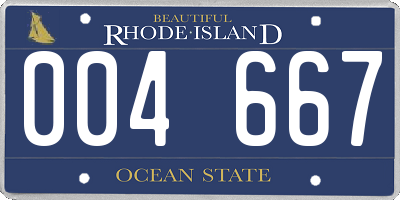 RI license plate 004667