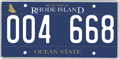 RI license plate 004668