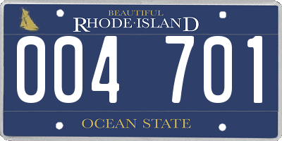 RI license plate 004701