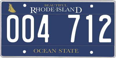 RI license plate 004712