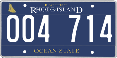 RI license plate 004714