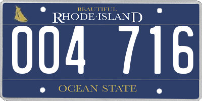 RI license plate 004716