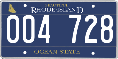 RI license plate 004728