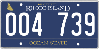 RI license plate 004739