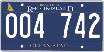 RI license plate 004742
