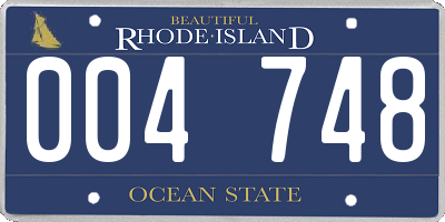 RI license plate 004748