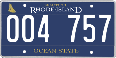 RI license plate 004757