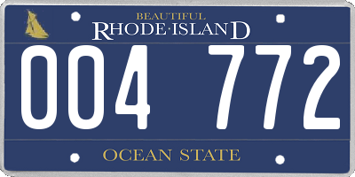 RI license plate 004772