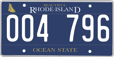 RI license plate 004796