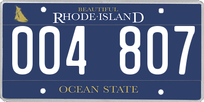 RI license plate 004807