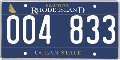 RI license plate 004833