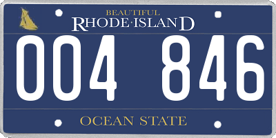 RI license plate 004846