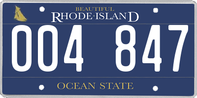 RI license plate 004847
