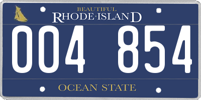 RI license plate 004854